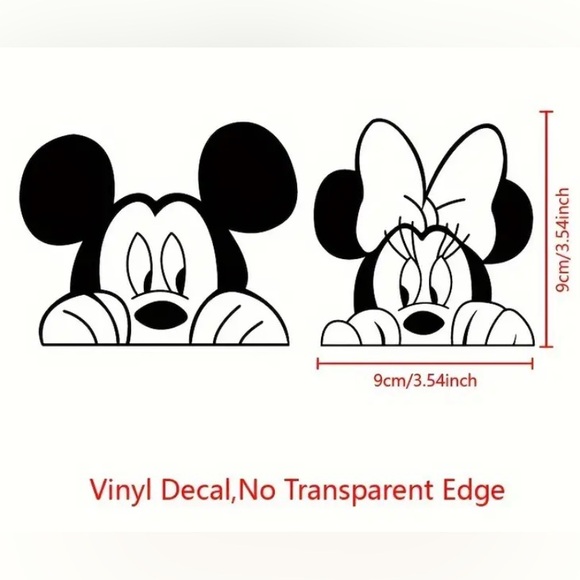3/$10 - 2pcs/set - Disney Mickey Minnie Mouse Vinyl Sticker - Picture 2 of 7